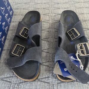 Birkenstock New Navy Tonal Sandals with Buckles